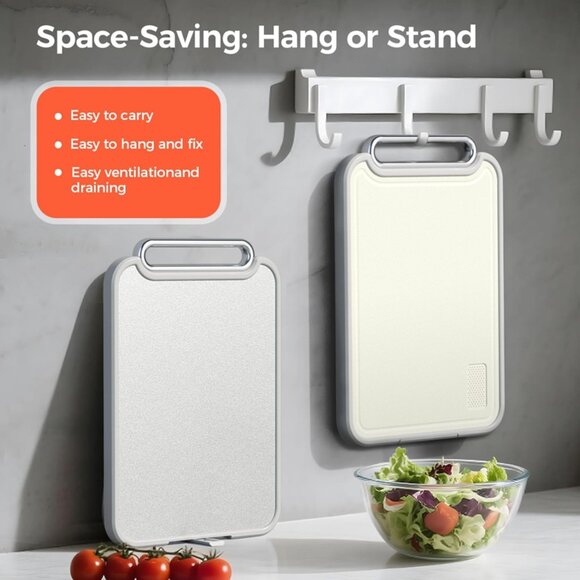 Stainless Steel Cutting Board Double Sided Steel Food Grade PP, Large Chopping - Picture 6 of 6